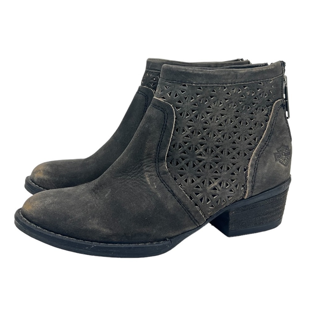 Harley-Davidson Women’s Liam Distressed Motorcycle Bootie Boots - Picture 4 of 14